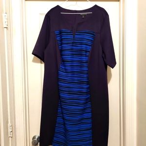 Black dress with royal blue accents